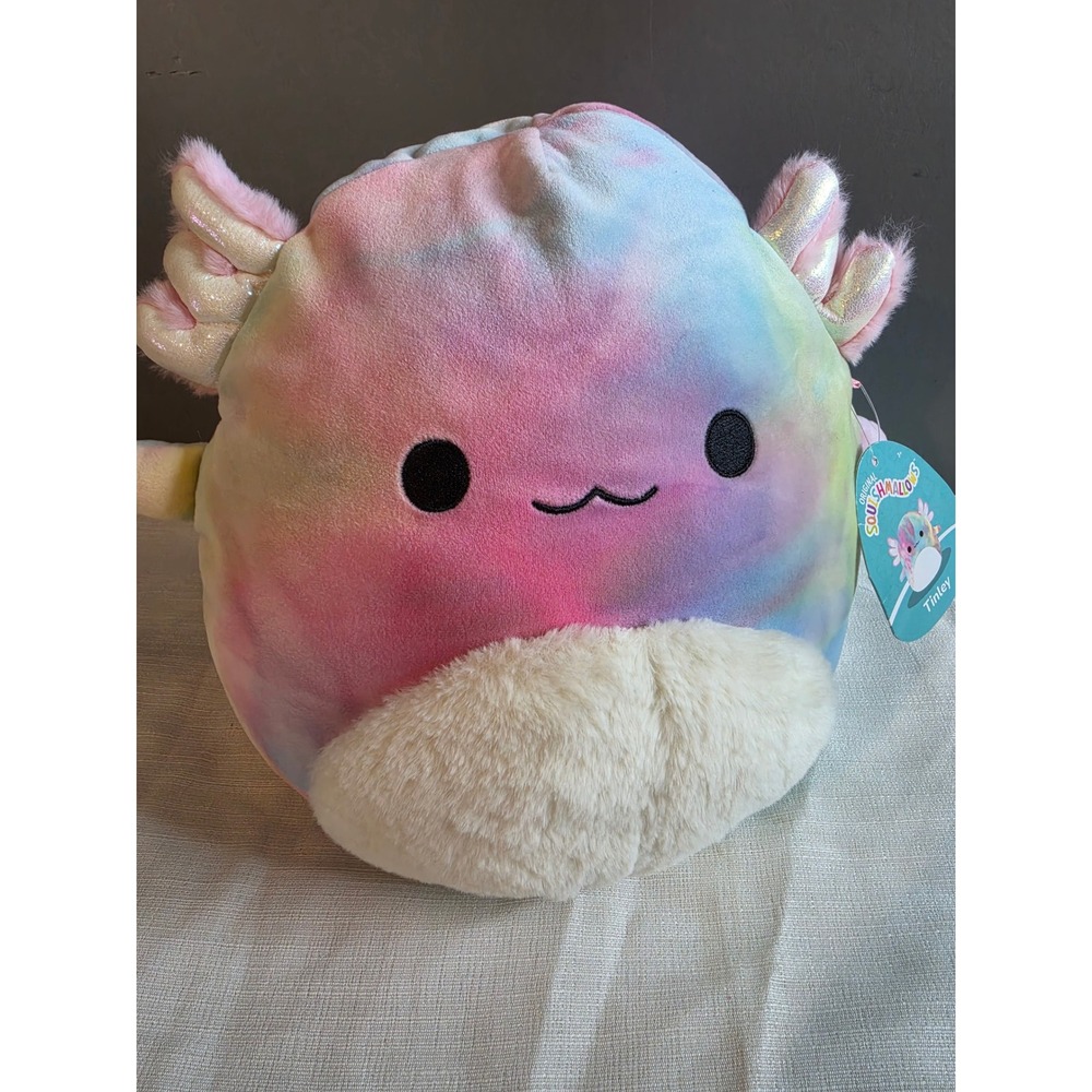 Squishmallows 11 Inch Tinley the Axolotl Rainbow Tie Dye Plush S11 #701-2 NWT